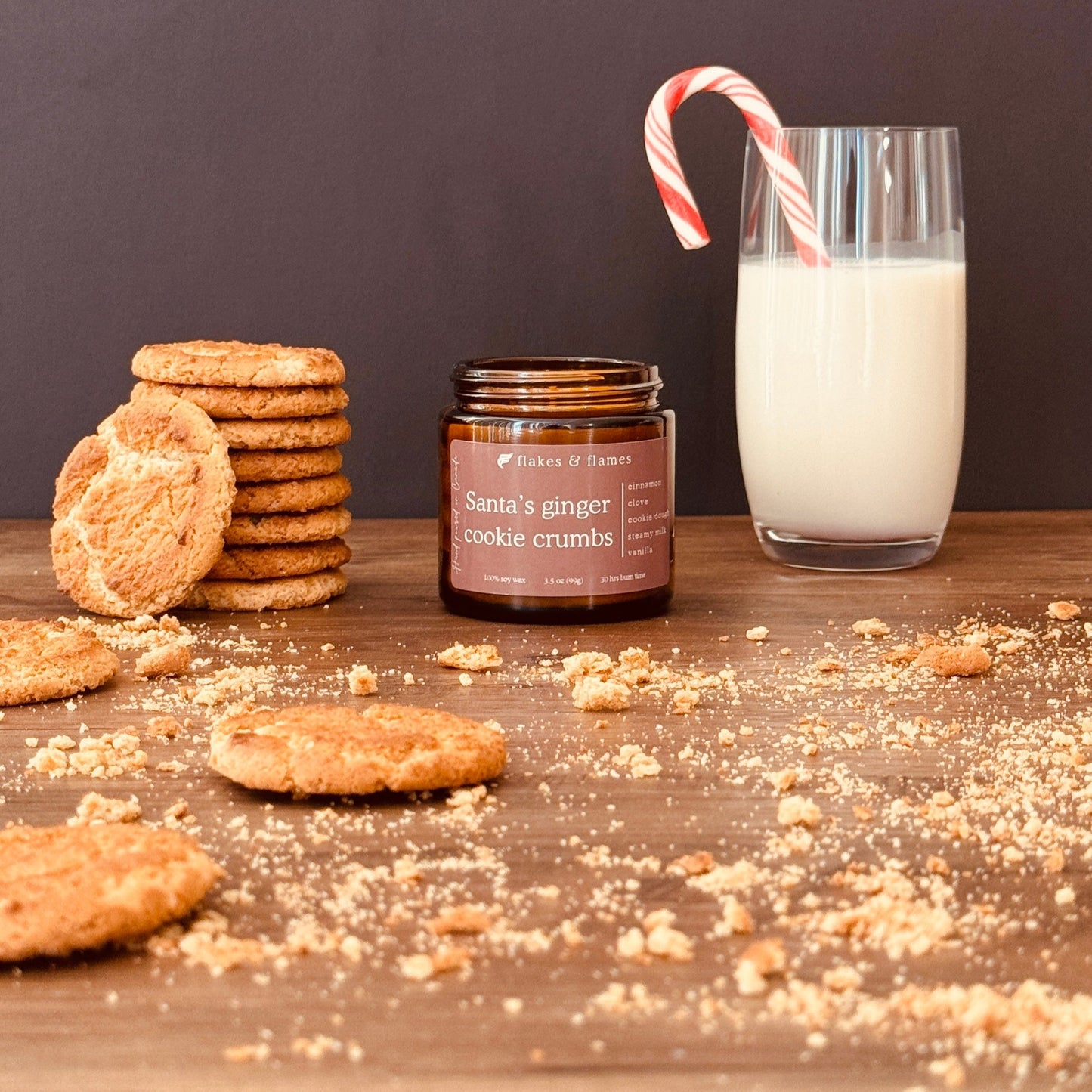 Santa's ginger cookie crumbs